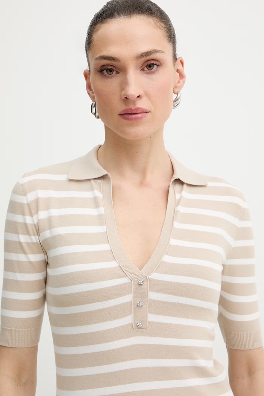 iBlues sweter damski z wiskozy GIOSTRA beżowy 2617361091200