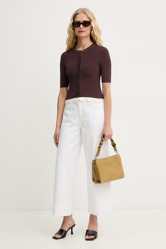 Marella kardigan damski z wiskozy FARNETO 2613341022200 brązowy SS26