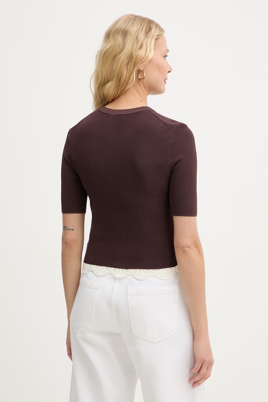 Odzież Marella kardigan damski z wiskozy FARNETO 2613341022200 brązowy