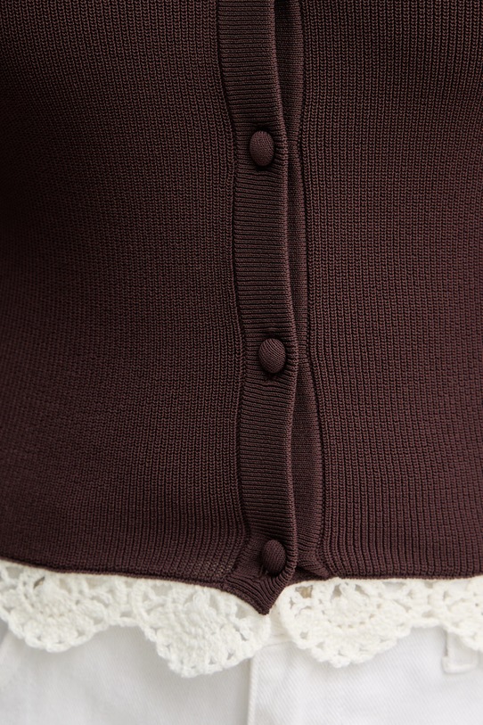 Marella kardigan damski z wiskozy FARNETO 2613341022200 brązowy