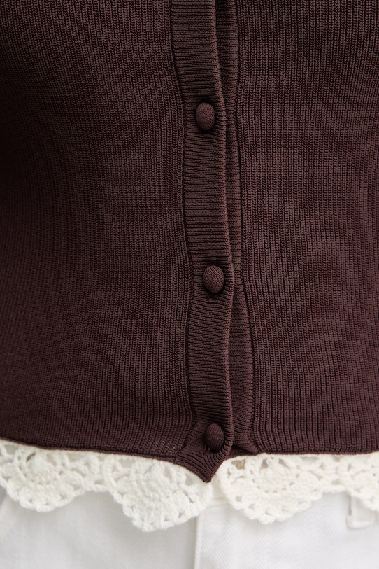Marella kardigan damski z wiskozy FARNETO 2613341022200 brązowy