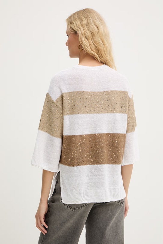 Odzież Marella sweter damski z lnem Emme by Marella 2615361022200 beżowy