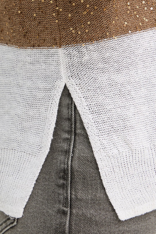 Marella sweter damski z lnem Emme by Marella 2615361022200 beżowy