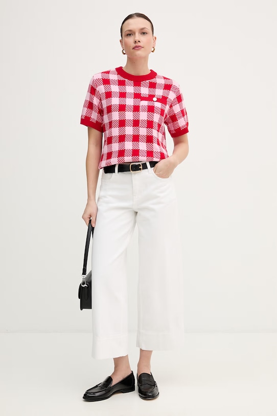 Barbour sweter bawełniany Esther LKN1753 czerwony SS26