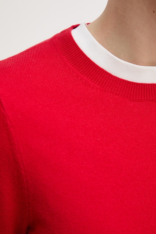 Barbour sweter z dodatkiem wełny Oakley LKN1763 czerwony