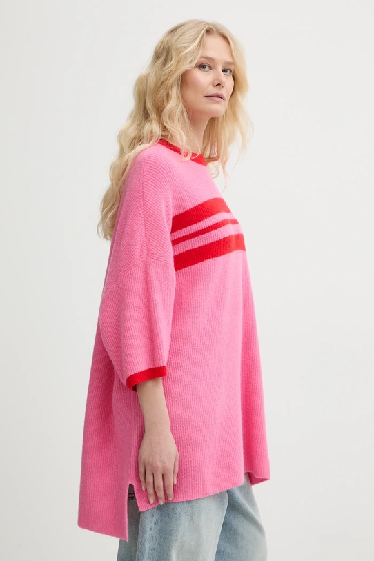 American Vintage sweter z dodatkiem wełny różowy DAM18H