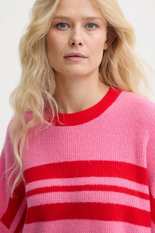 American Vintage sweter z dodatkiem wełny DAM18H różowy