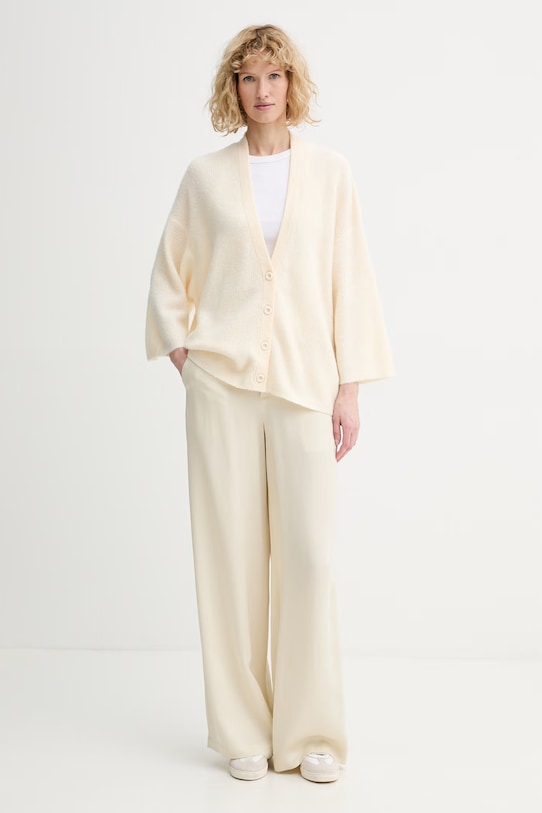 American Vintage kardigan z dodatkiem wełny DAM19F beżowy SS26