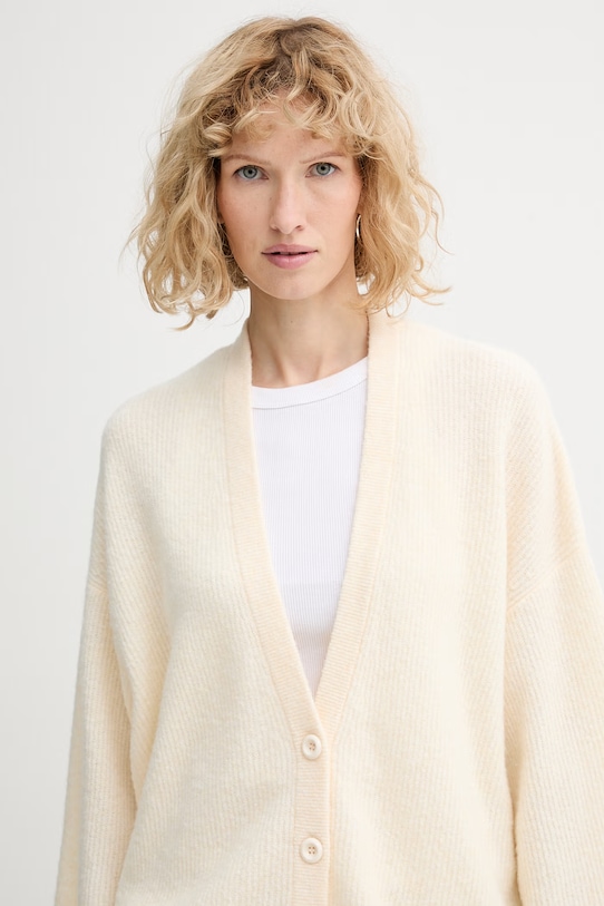 American Vintage kardigan z dodatkiem wełny beżowy DAM19F