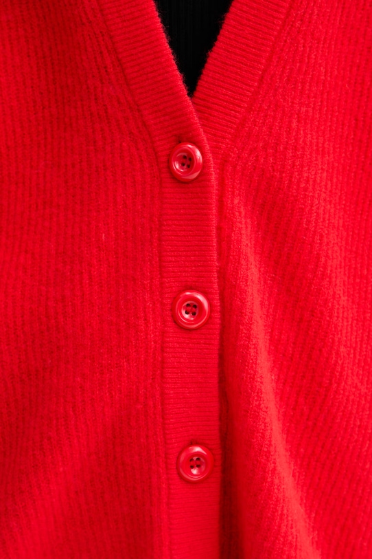 American Vintage kardigan z dodatkiem wełny DAM19F czerwony