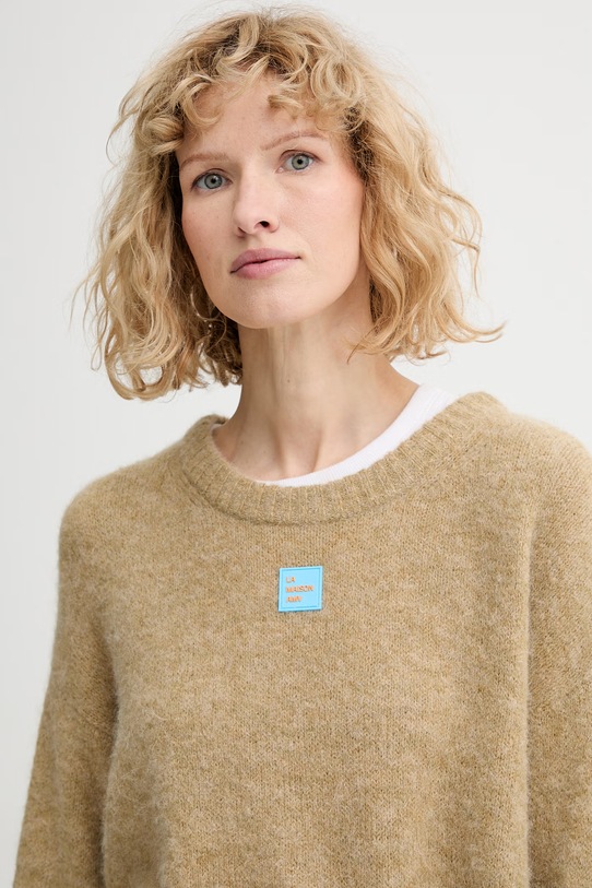 American Vintage sweter z dodatkiem wełny zielony EAST18VC