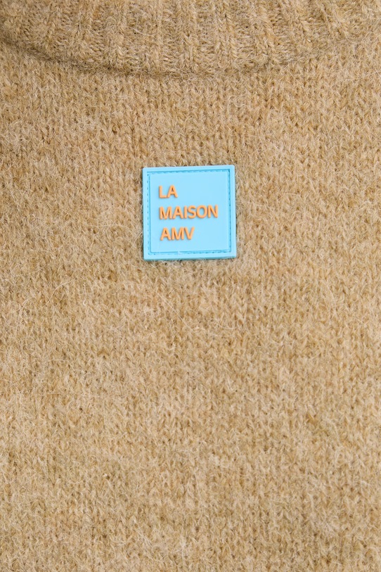 American Vintage sweter z dodatkiem wełny EAST18VC zielony