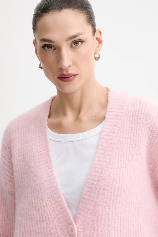 American Vintage kardigan z dodatkiem wełny różowy EAST19P