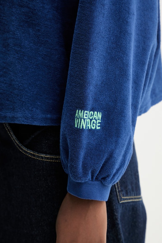 American Vintage hanorac de bumbac FUX03A bleumarin