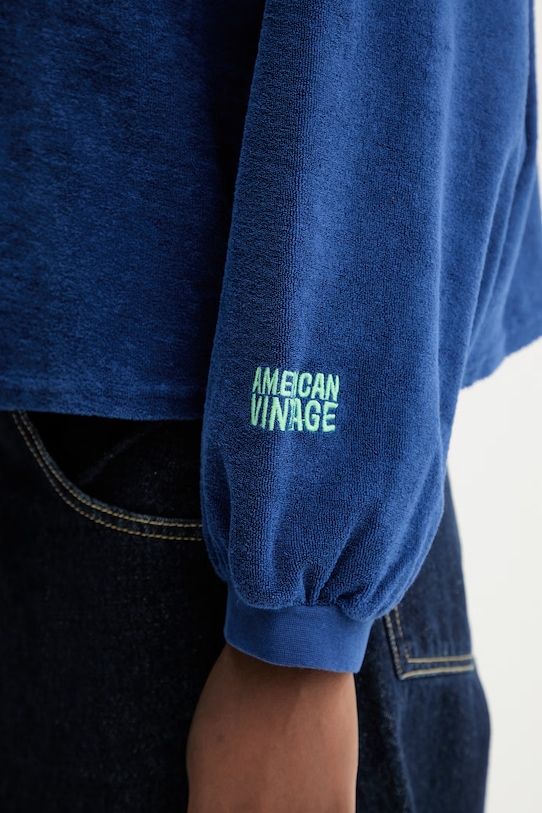 American Vintage hanorac de bumbac FUX03A bleumarin