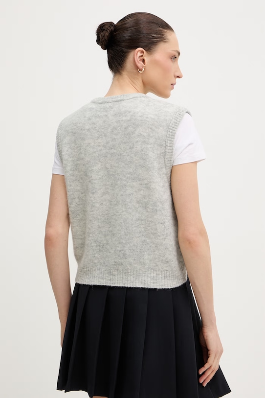 Odzież American Vintage kamizelka z dodatkiem wełny VITO18L szary