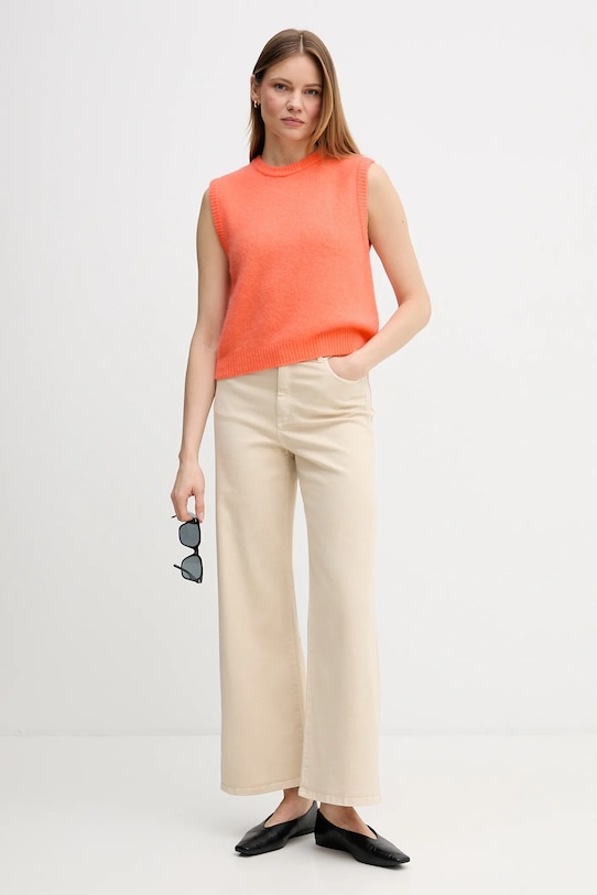 American Vintage kamizelka z dodatkiem wełny VITO18L pomarańczowy SS26