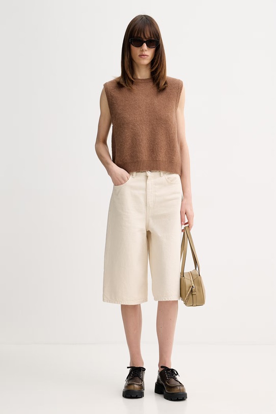 American Vintage kamizelka z dodatkiem wełny VITO18L brązowy SS26