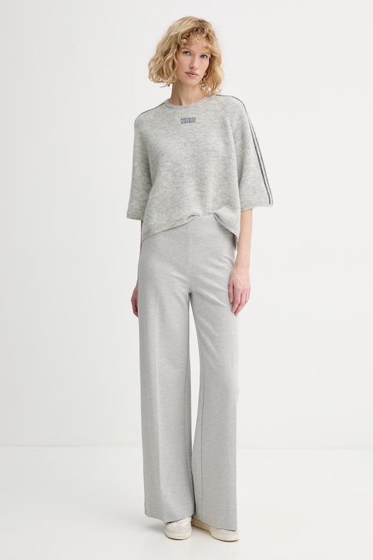 American Vintage sweter z domieszką alpaki VITO18N szary SS26