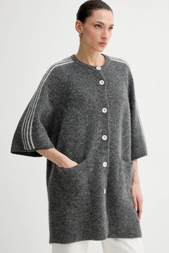 American Vintage kardigan z dodatkiem wełny szary VITO19K