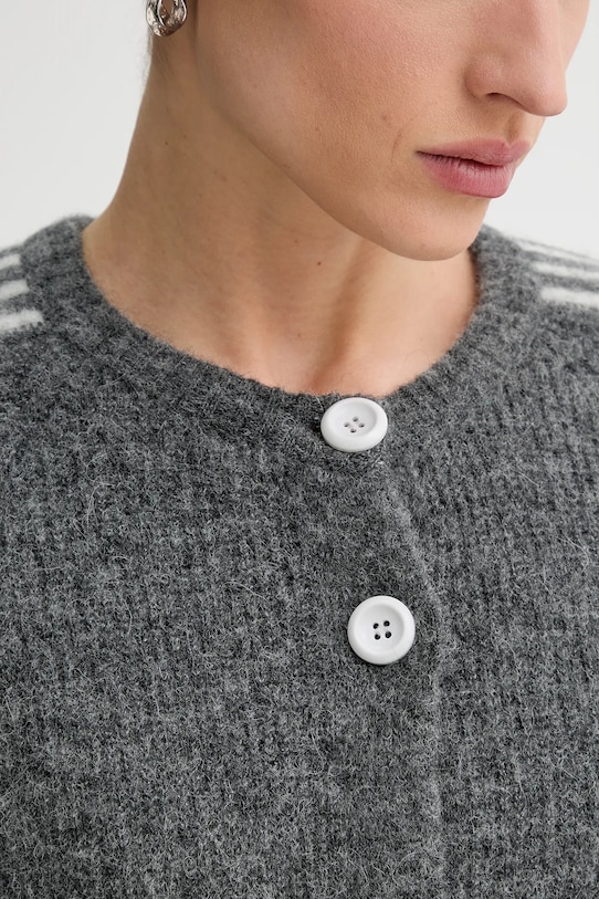 American Vintage kardigan z dodatkiem wełny VITO19K szary