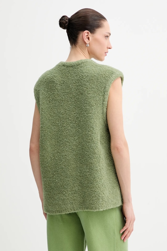 Odzież American Vintage kamizelka z dodatkiem wełny ZOL18C zielony