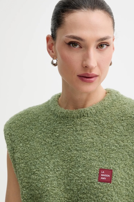 American Vintage kamizelka z dodatkiem wełny zielony ZOL18C