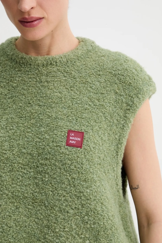 American Vintage kamizelka z dodatkiem wełny ZOL18C zielony