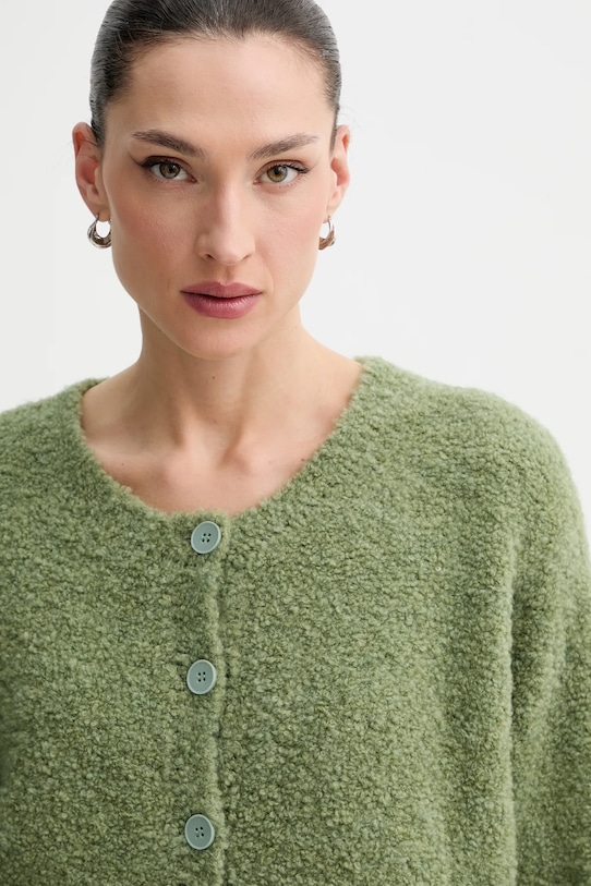 American Vintage kardigan z dodatkiem wełny zielony ZOL19D