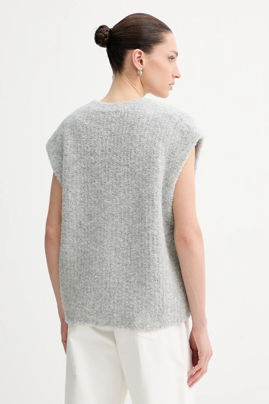 Odzież American Vintage kamizelka z dodatkiem wełny ZOL19E szary