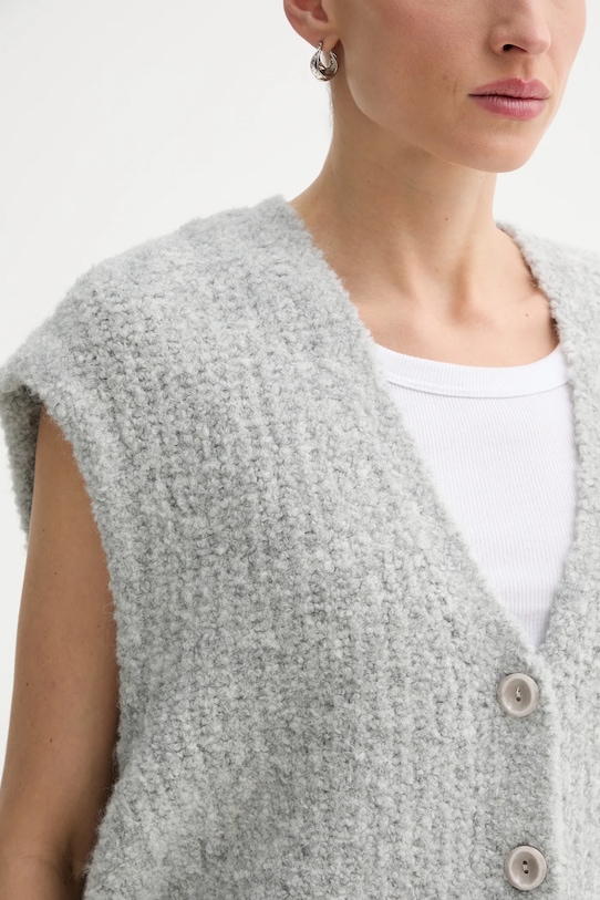 American Vintage kamizelka z dodatkiem wełny ZOL19E szary