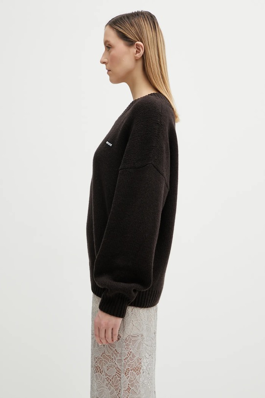 Rotate sweter wełniany 1151411667 brązowy SS26