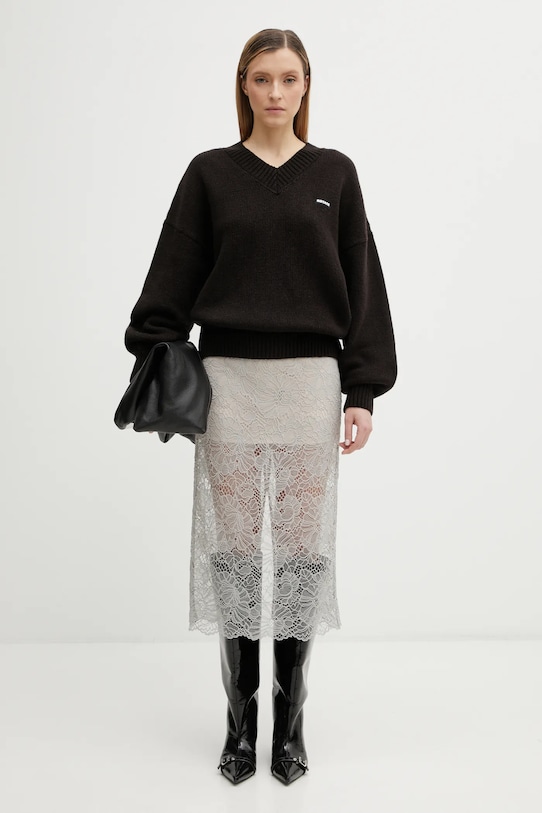 Rotate sweter wełniany 1151411667 brązowy