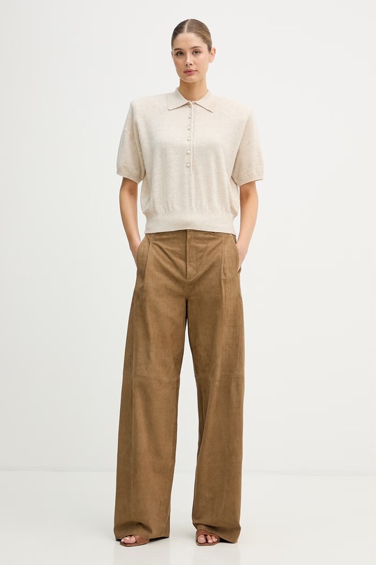 Rotate sweter damski wełniany 1155771832 beżowy SS26