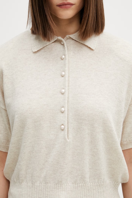 Rotate sweter wełniany damski beżowy 1155771832