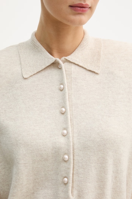 Rotate sweter damski wełniany 1155771832 beżowy