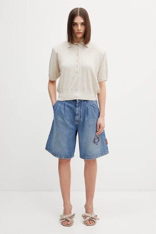 Rotate sweter wełniany damski 1155771832 beżowy