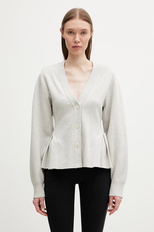 Rotate kardigan z dodatkiem kaszmiru damski szary 1159292059