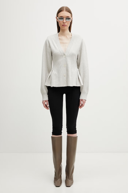 Rotate kardigan z dodatkiem kaszmiru damski 1159292059 szary