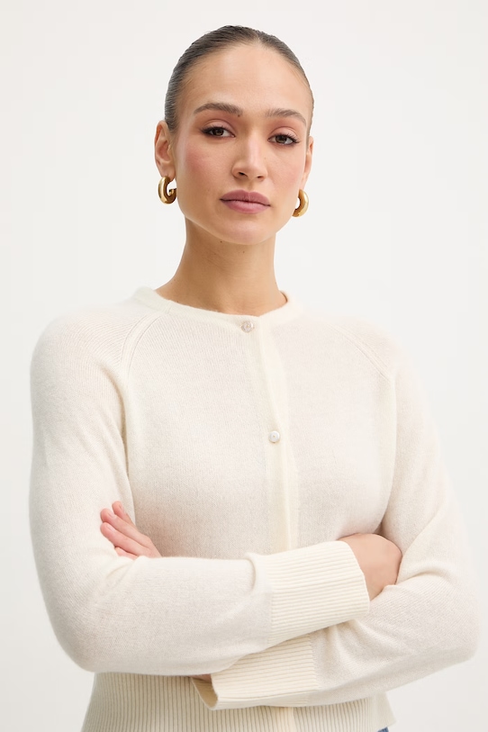 Forte Forte kardigan z domieszką kaszmiru beżowy 14652.my.knit