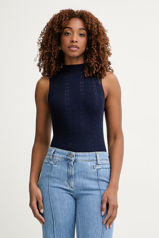 Top Twinset slim σκούρο μπλε 261TP3052