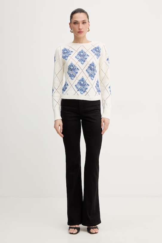 Pamučni pulover Twinset 261TP3450 bež SS26