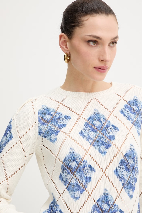 Pamučni pulover Twinset bež 261TP3450