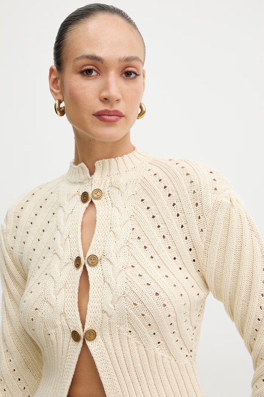 Twinset kardigan bawełniany beżowy 261TP3270