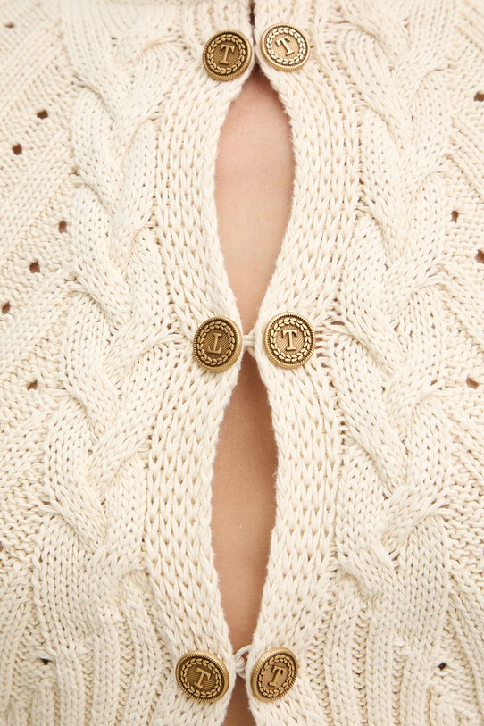 Twinset kardigan bawełniany 261TP3270 beżowy