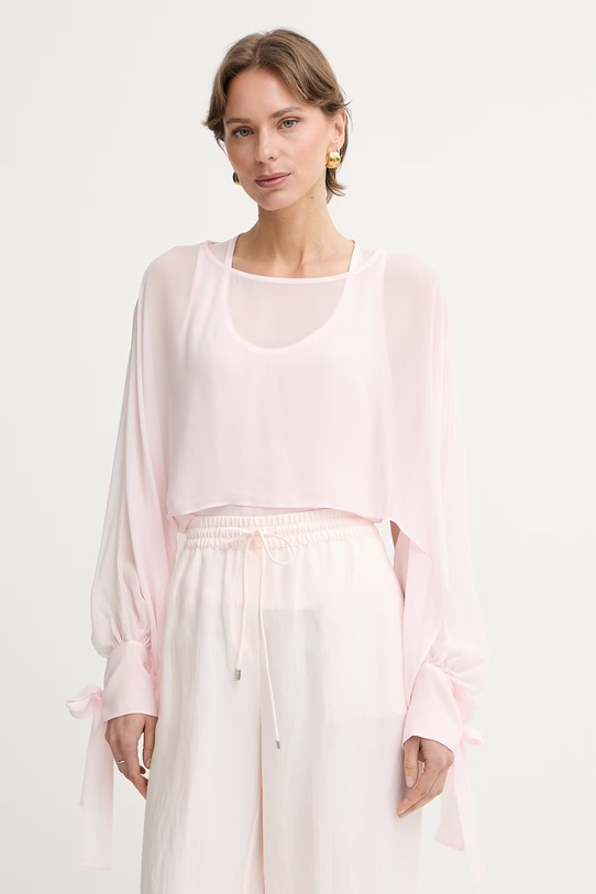 Twinset blúzka dámska z viskózy ružová 261TP2791