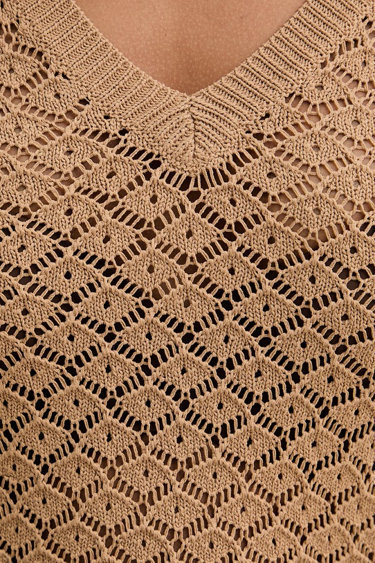 Twinset sweter damski z wiskozą 261LL3ADD brązowy