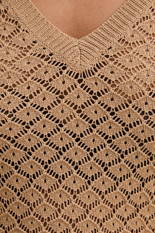 Twinset sweter damski z wiskozą 261LL3ADD brązowy