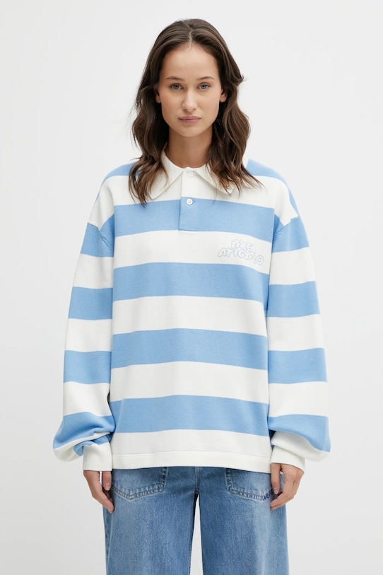 Axel Arigato sweter z dodatkiem wełny Rey Polo Sweater średniej grubości niebieski A3947004