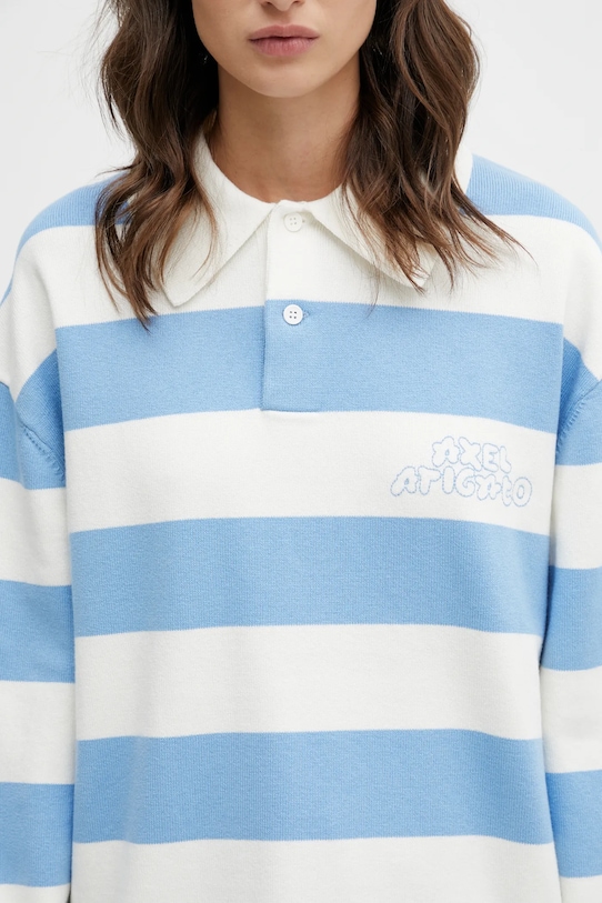 Axel Arigato sweter z dodatkiem wełny Rey Polo Sweater niebieski A3947004
